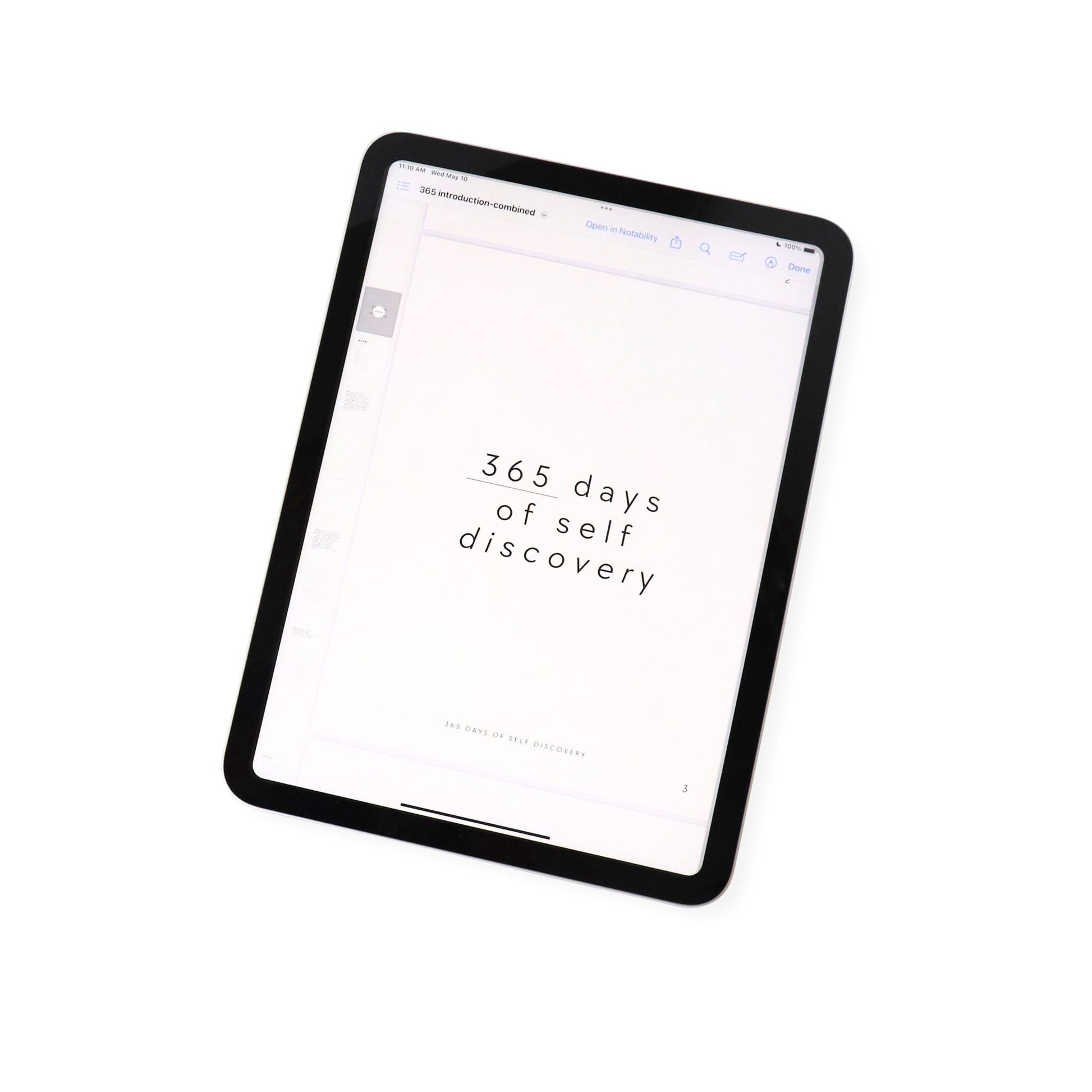 The 365 Journal in Digital Format Title Page on white background